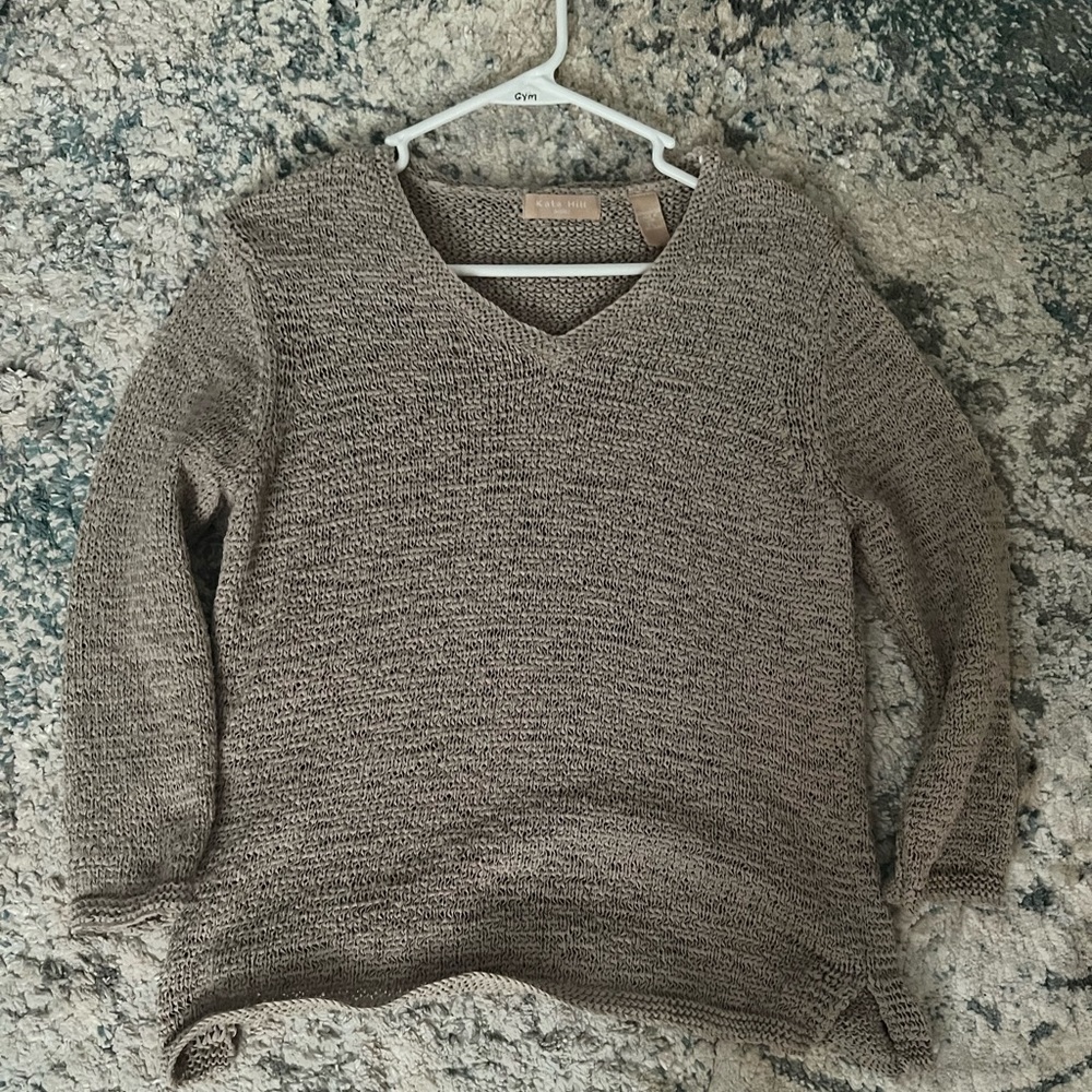 Woven sweater in beige green